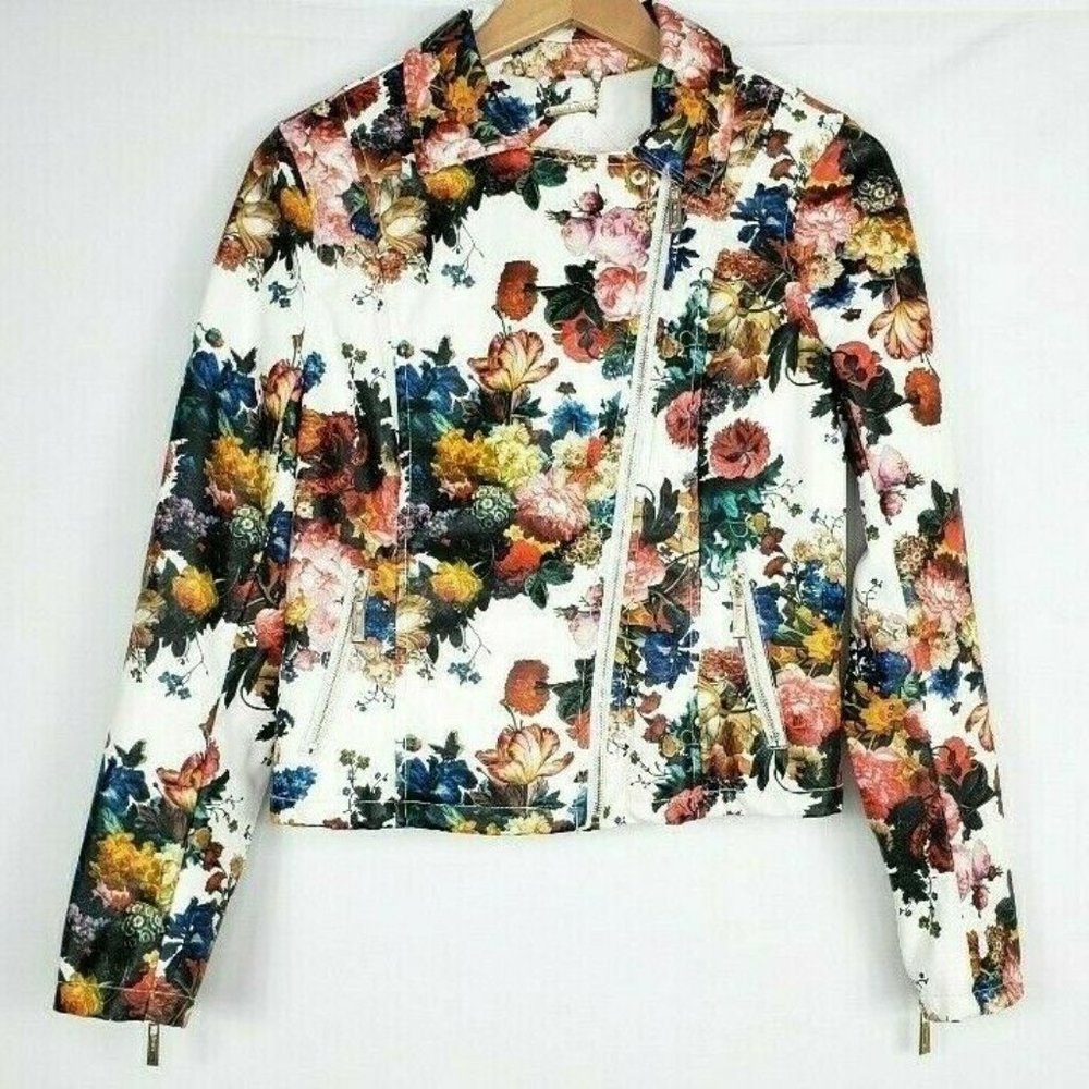 Jou Jou Women's Jacket Size Medium White Floral